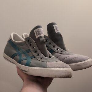 Vintage Onitsuka Tiger by Asics Men's Gray and Teal Sneakers